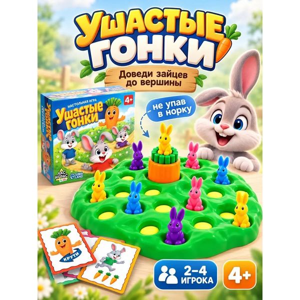 Настольная игра «Ушастые гонки» (ЛАС ИГРАС) — фото с карточки товара
